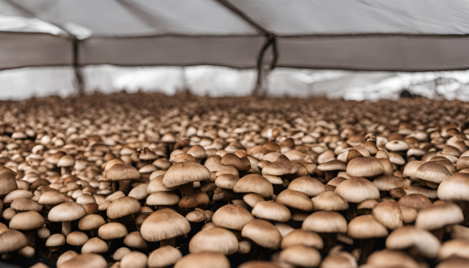 Shiitake kweken in een kweektent